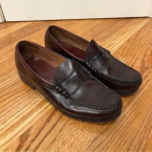 GH Bass Weejuns Men’s Penny Loafers Logan Size 9.5 D Burgundy Leather Shoes